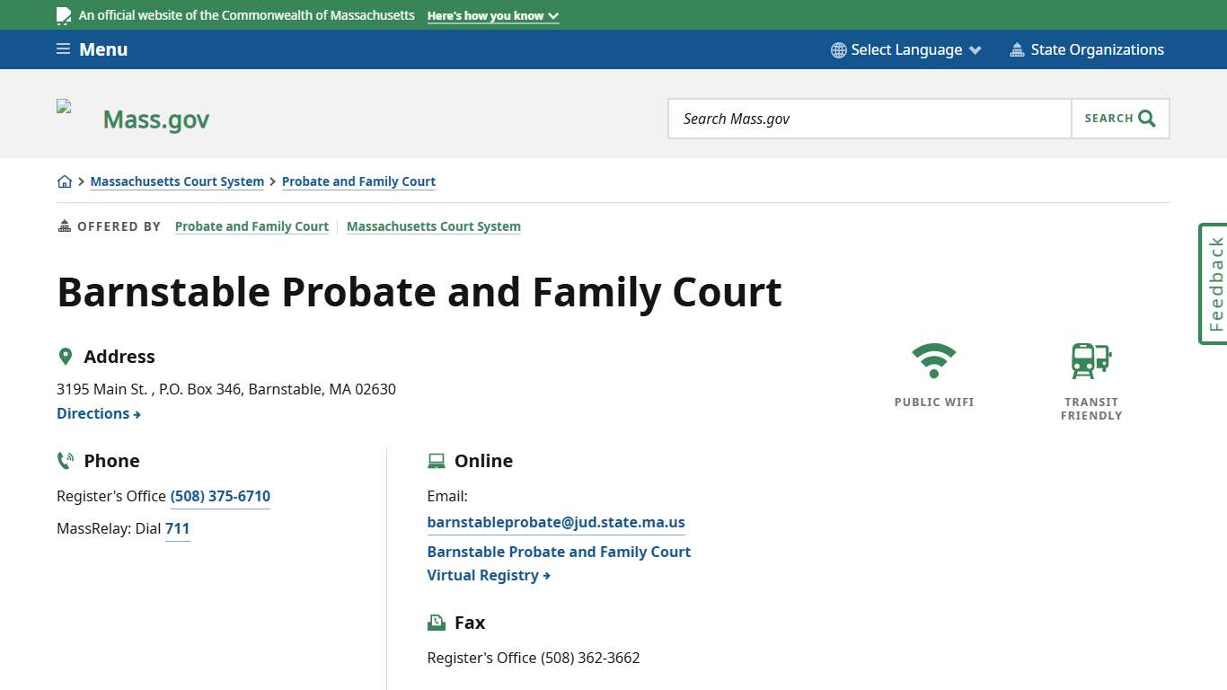 Barnstable Probate and Family Court Mass.gov